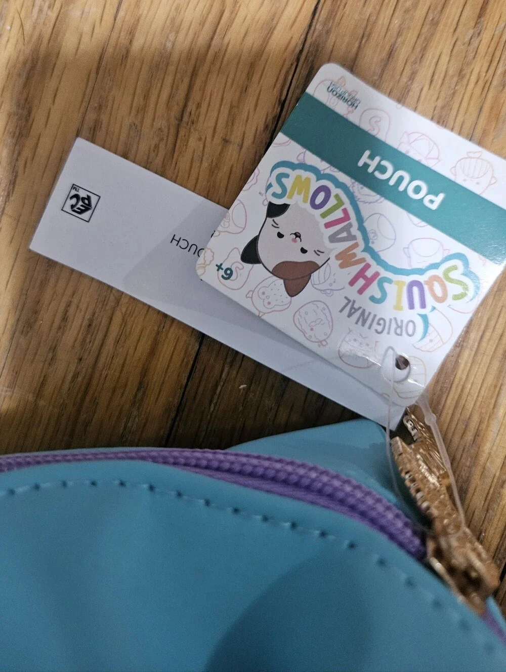 NWT Squishmallows Zip Pouch with 3 Squish Character Patches Pencil Case Pouch